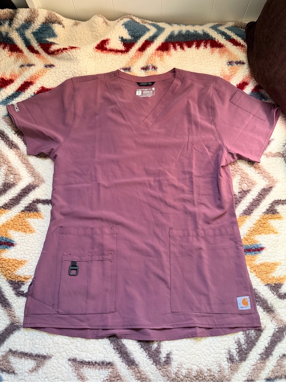 Carhartt Dusty Mauve Utility Scrub Top